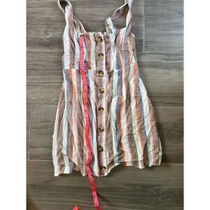 Show Me Your MuMu Cora Dress S Sherbet Stripe Multicolor Sundress